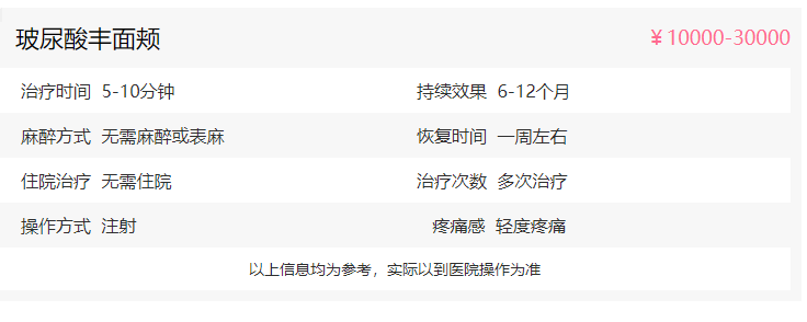 玻尿酸丰面颊 玻尿酸丰面颊